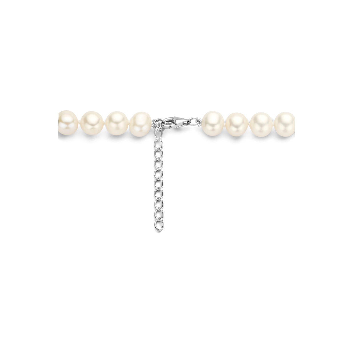 collier parels 8,5 mm zilver gerhodineerd