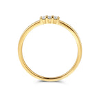 ring trilogie diamant 0.05ct h si 14K geelgoud