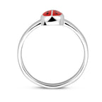 Ring Marienkäfer Emaille Silber weiß