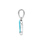 Anhänger Emaille Delphin blau 17 mm rhodiniertes Silber