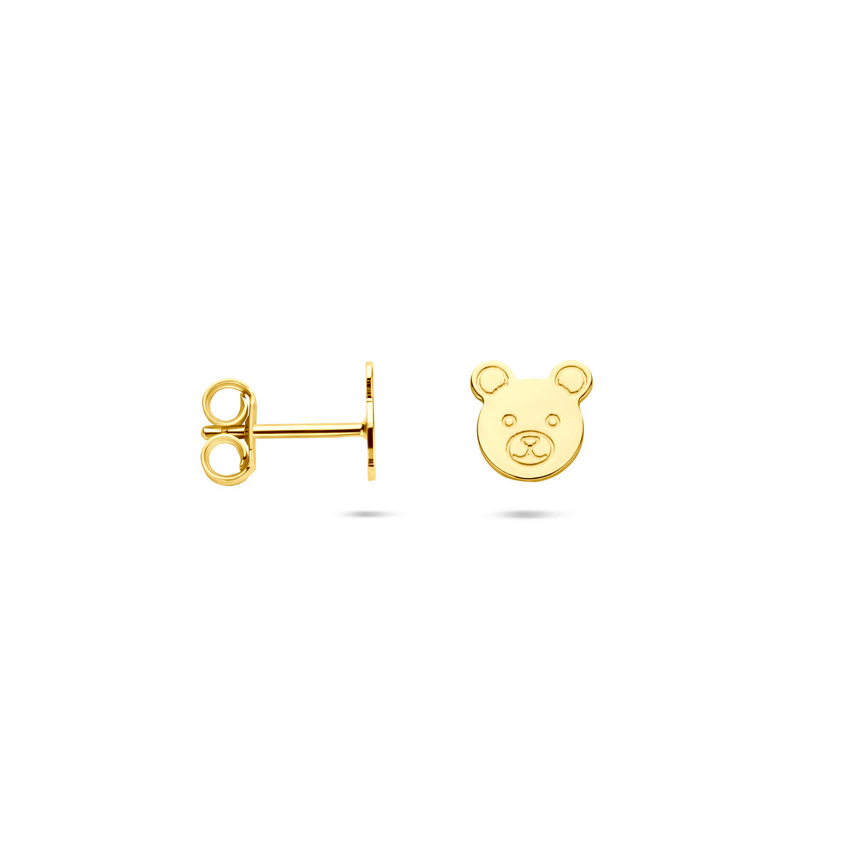 oorknoppen beer 7 mm 14K geelgoud