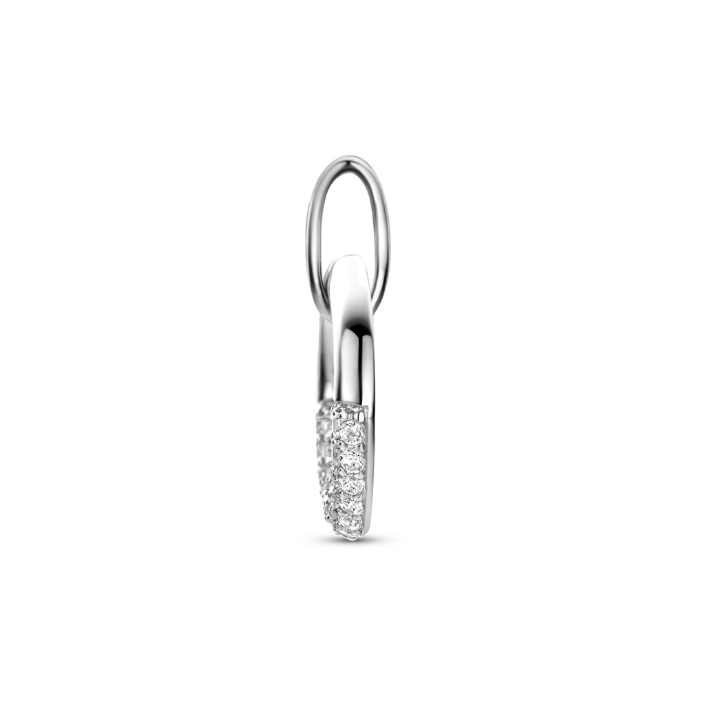 hanger zirkonia 10 mm zilver gerhodineerd - rond