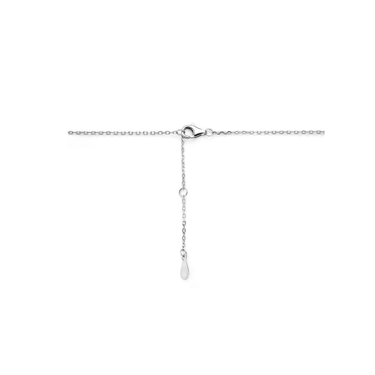 Halskette Zirkonia Infinity und Herz 41 - 43 - 45 cm rhodiniertes Silber