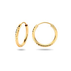 Ohrringe runder Rohr gefasst 16 mm 14K Gelbgold