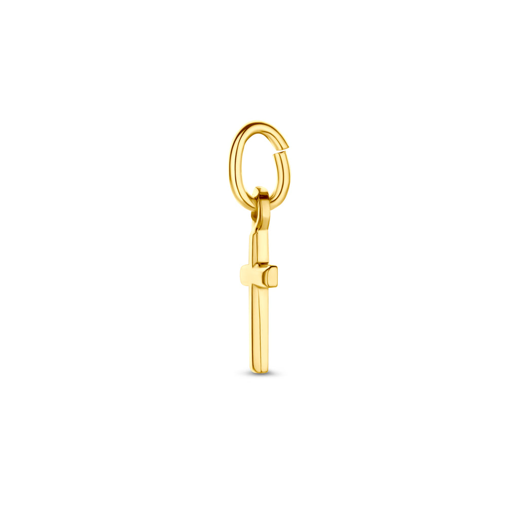 Anhänger Kreuz 14 mm 14K Gelbgold