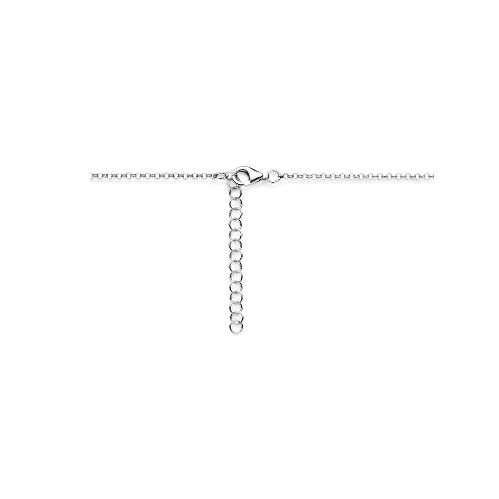 collier hartje 41 + 4 cm zilver gerhodineerd