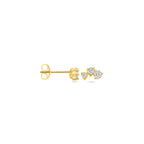 oorknoppen zirkonia 1 micron zilver verguld (geel)