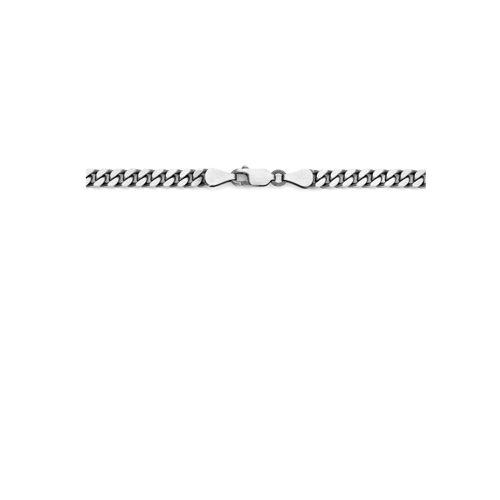 collier oxi gourmette 6 zijdes geslepen 4,6 mm zilver geoxideerd