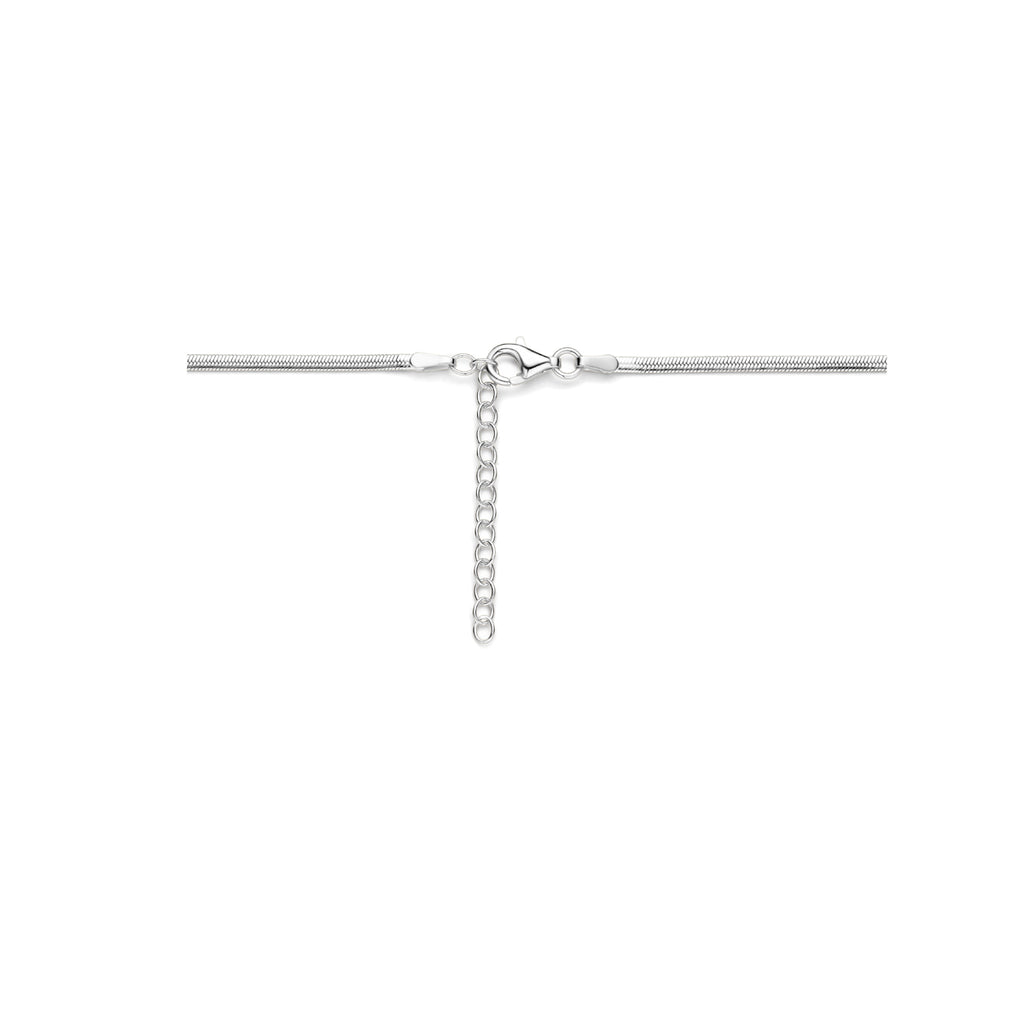 Panzerhalskette 2 mm 40 + 4 cm Silber rhodiniert
