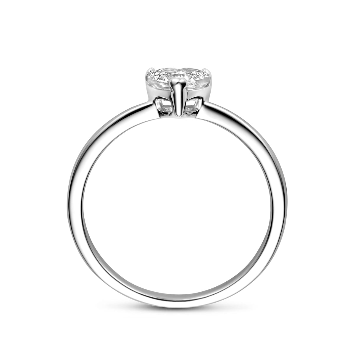 ring zirkonia hartje zilver gerhodineerd