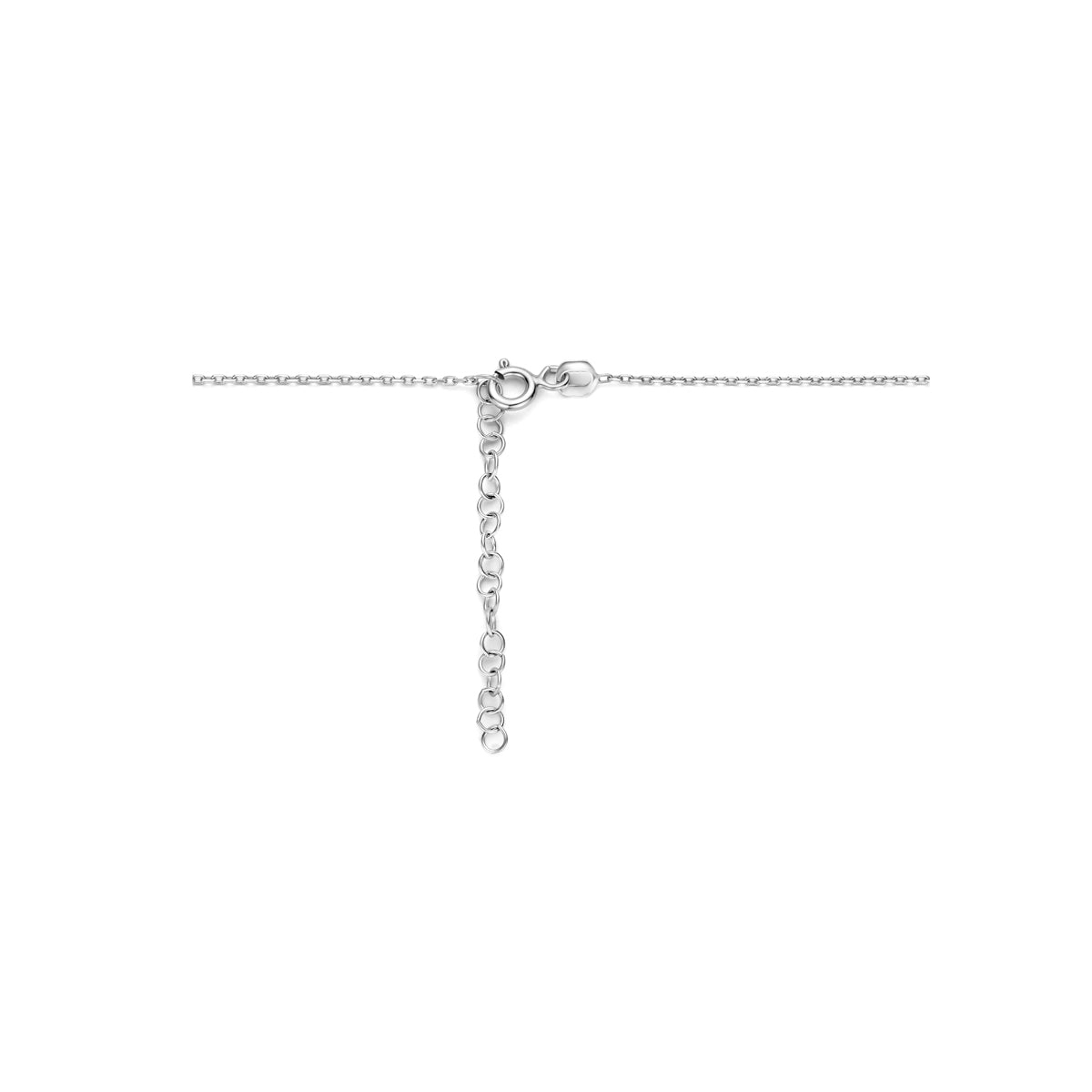Zirkonia-Halskette 41 + 4 cm Halo-Silber rhodiniert