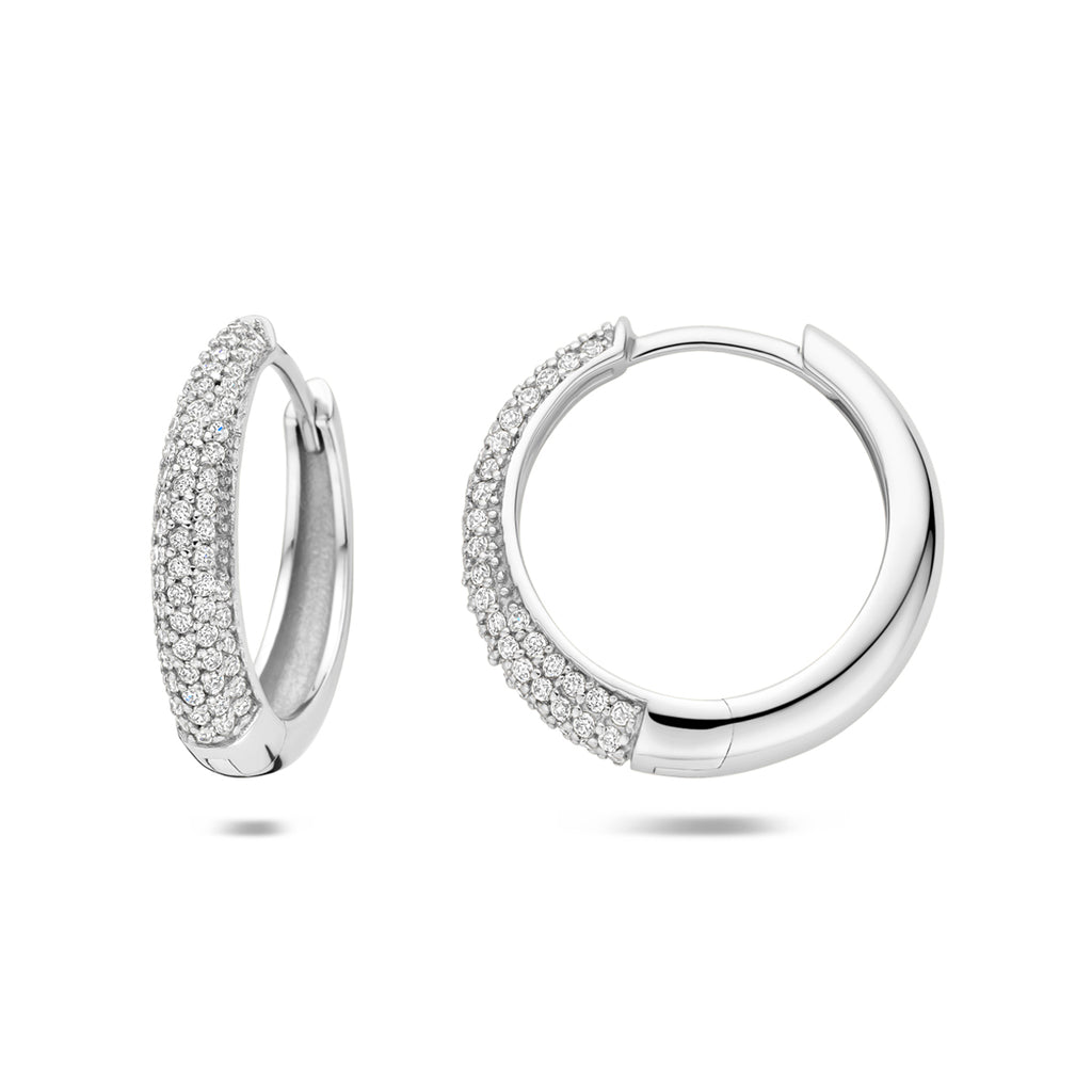 klapoorringen zirkonia buis 4 mm zilver gerhodineerd