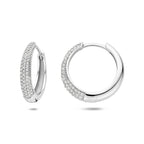 klapoorringen zirkonia buis 4 mm zilver gerhodineerd