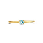 ring met geboortesteen aquamarijn maart 14K geelgoud