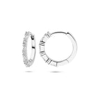 Klappcreolen Zirkonia 15 mm Silber rhodiniert