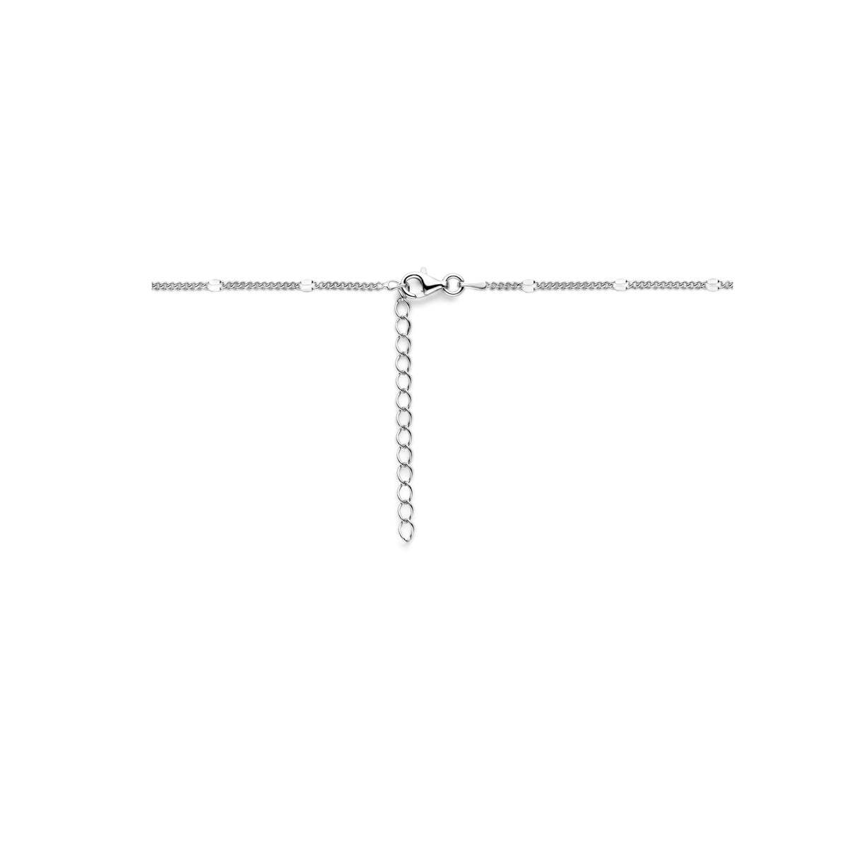 collier gourmette met tussenstuk 3,0 mm 37 + 5 cm zilver gerhodineerd