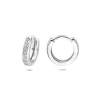 klapoorringen zirkonia 13 mm zilver gerhodineerd