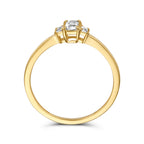 Ring Trilogie Zirkonia 14K Gelbgold