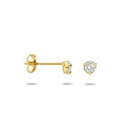 oorknoppen zirkonia 14K geelgoud