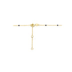 Halskette schwarzes Emaille 1 mm 40 - 42 - 44 cm 14K Gelbgold