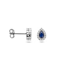 Ohrstecker Saphir Zirkonia 8,5 mm Silber rhodiniert