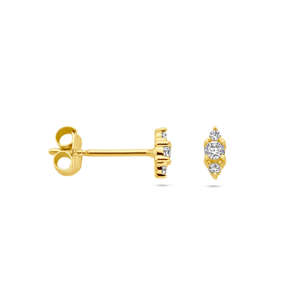 Ohrstecker Zirkonia 5 mm 14K Gelbgold