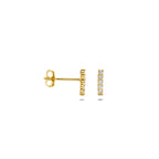 Ohrstecker Balken Zirkonia 7 mm 14K Gelbgold