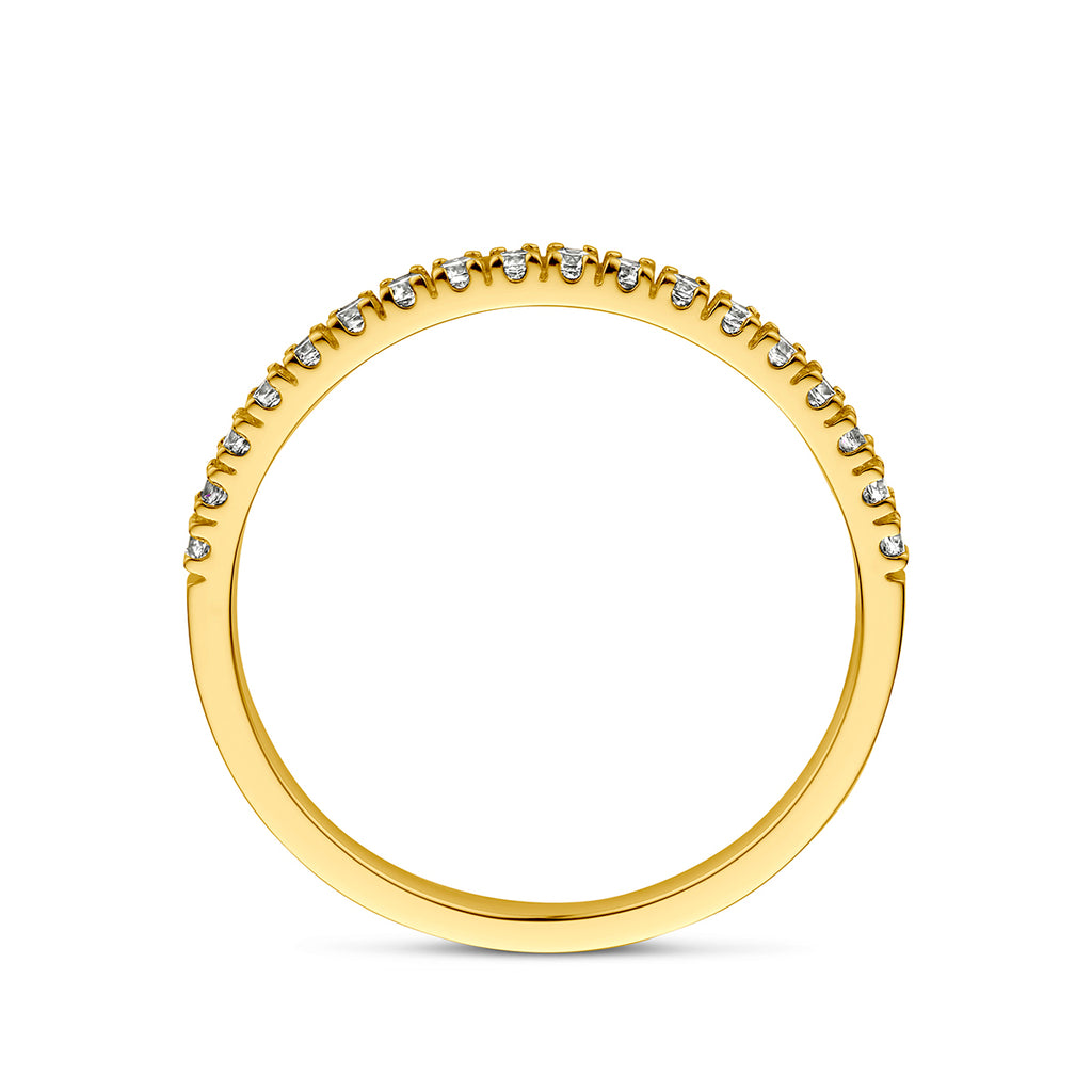 ring met geboortesteen zirkonia april 14K geelgoud