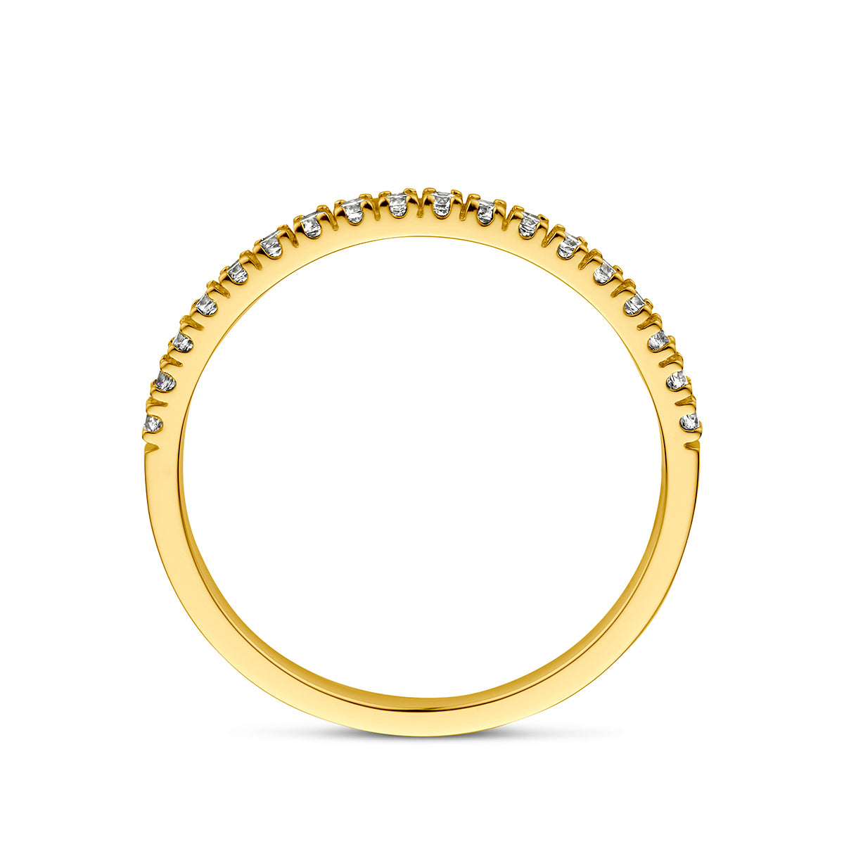 ring met geboortesteen zirkonia april 14K geelgoud