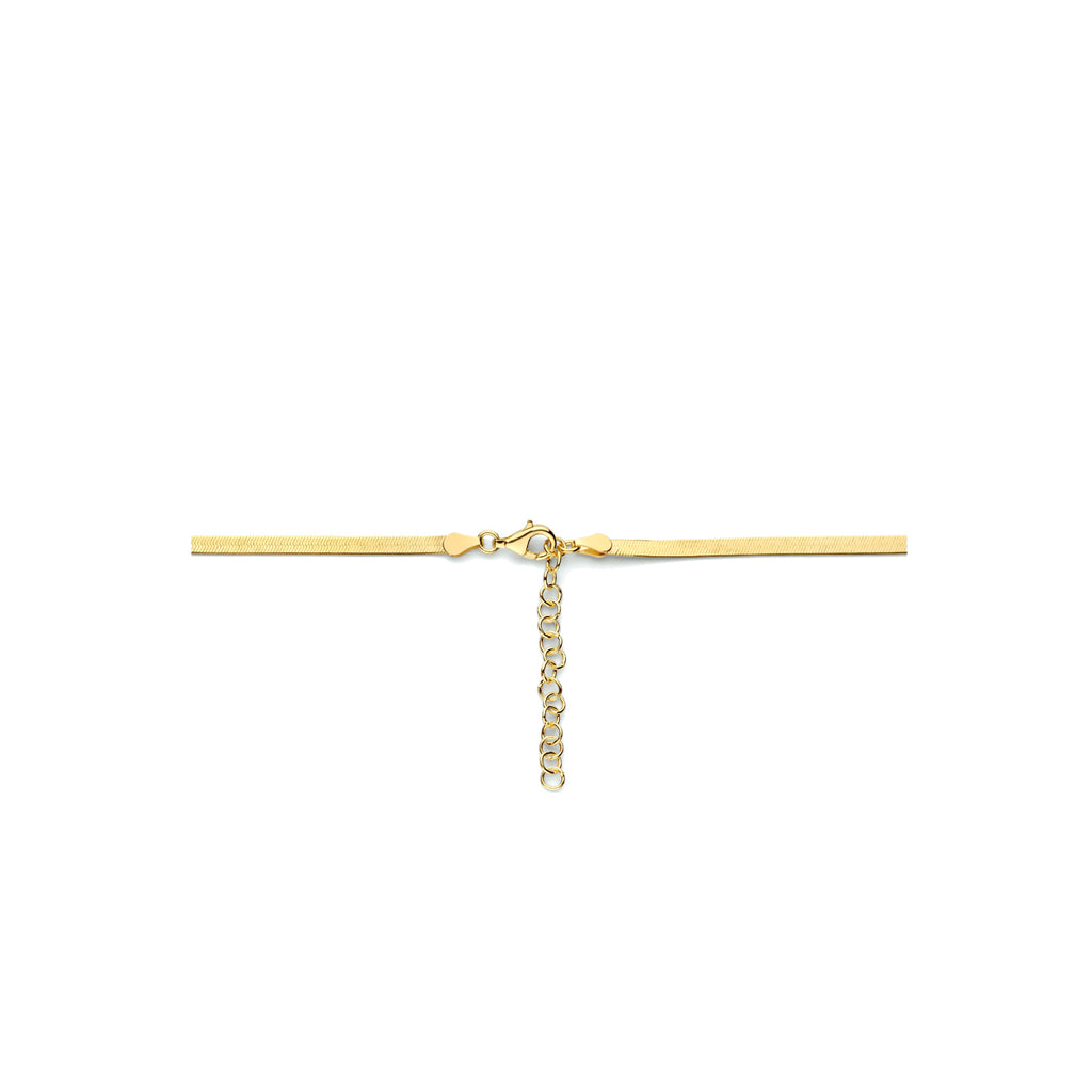 collier slang plat 3,3 mm 40 + 5 cm 3 micron zilver verguld (geel)