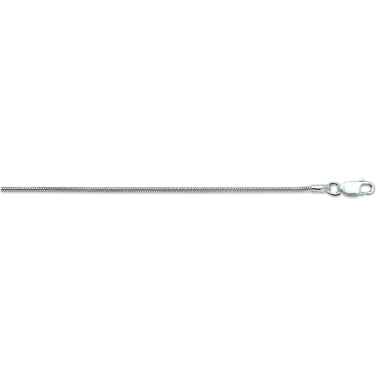 slang rond 1,6 mm zilver gerhodineerd