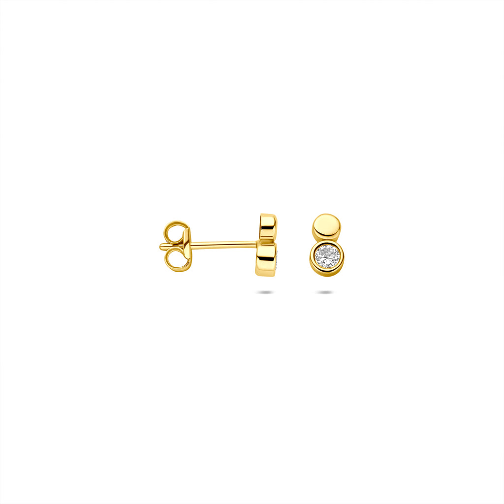 9K Ohrstecker Zirkonia 6,5 mm 9K Gelb