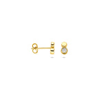 9K Ohrstecker Zirkonia 6,5 mm 9K Gelb