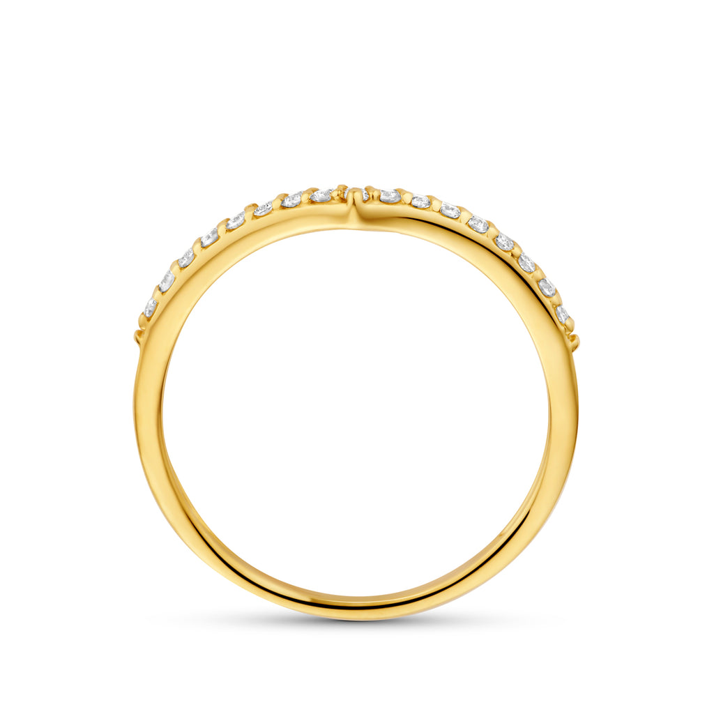 ring lab grown diamant 0.17ct g vs 14K geelgoud