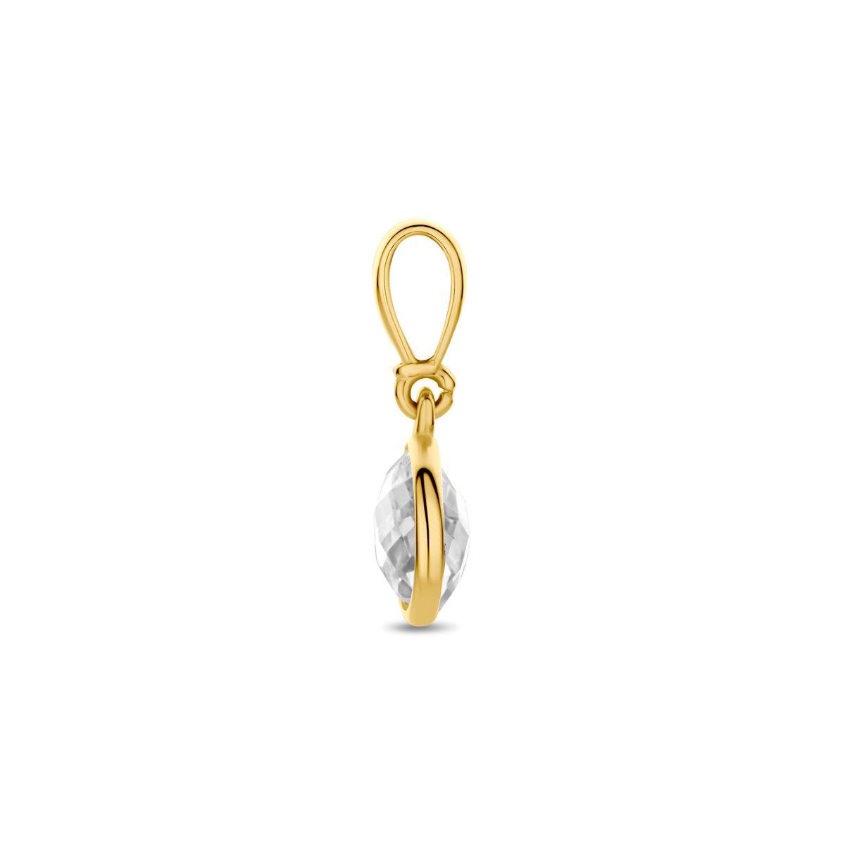 9k hanger zirkonia rond 6,5 mm 9K geel - rond