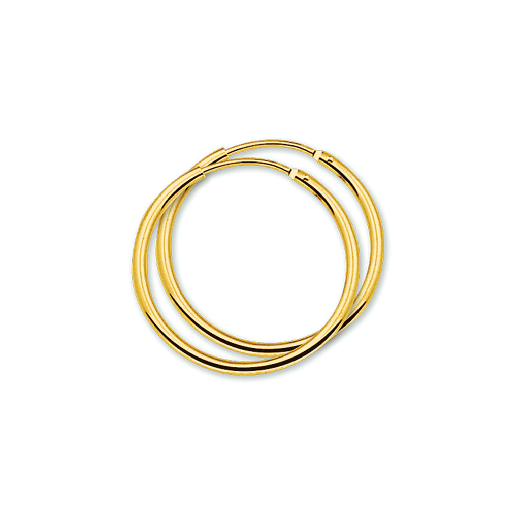 Ohrringe Rundrohr 1,5 mm 1 Mikron Silber vergoldet (gelb)