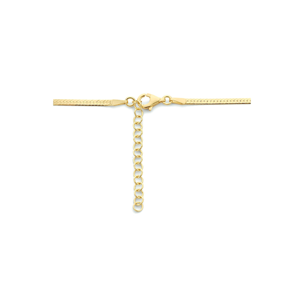 Halskette Schlange flach 2,0 mm 40 + 4 cm 3 Micron Silber vergoldet (gelb)