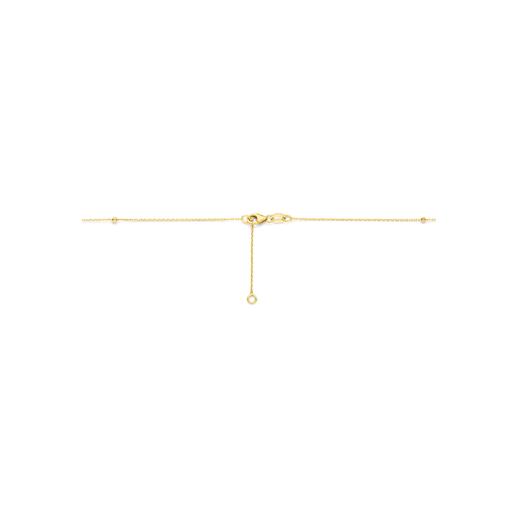 collier 42 - 45 cm 14K geelgoud - rondje,bolletje,ringetje,draad