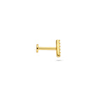 Flat Back Piercing Bar Zirkonia 6,3 mm 1 Micron Silber vergoldet (gelb)