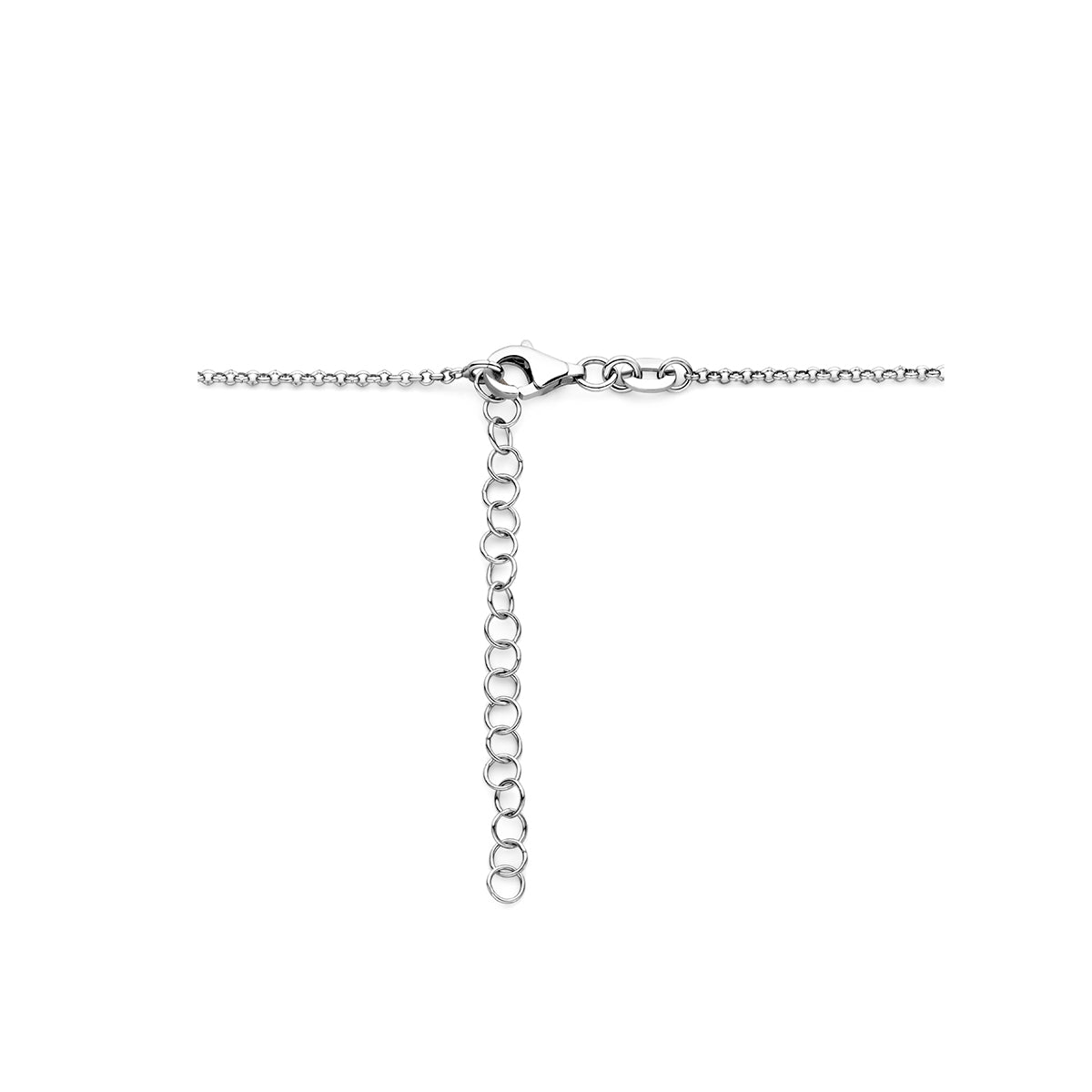 collier hart 1,5 mm 40 + 5 cm zilver gerhodineerd