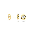 oorknoppen zirkonia 6,5 mm 14K geelgoud