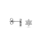Ohrstecker Blume Zirkonia Silber rhodiniert