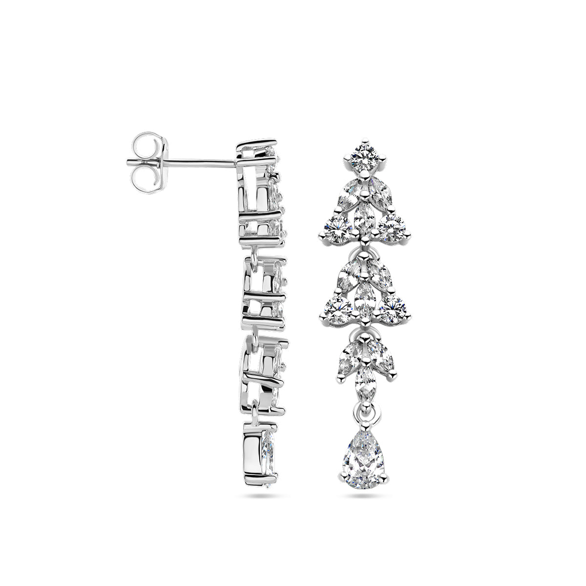 oorhangers zirkonia zilver gerhodineerd