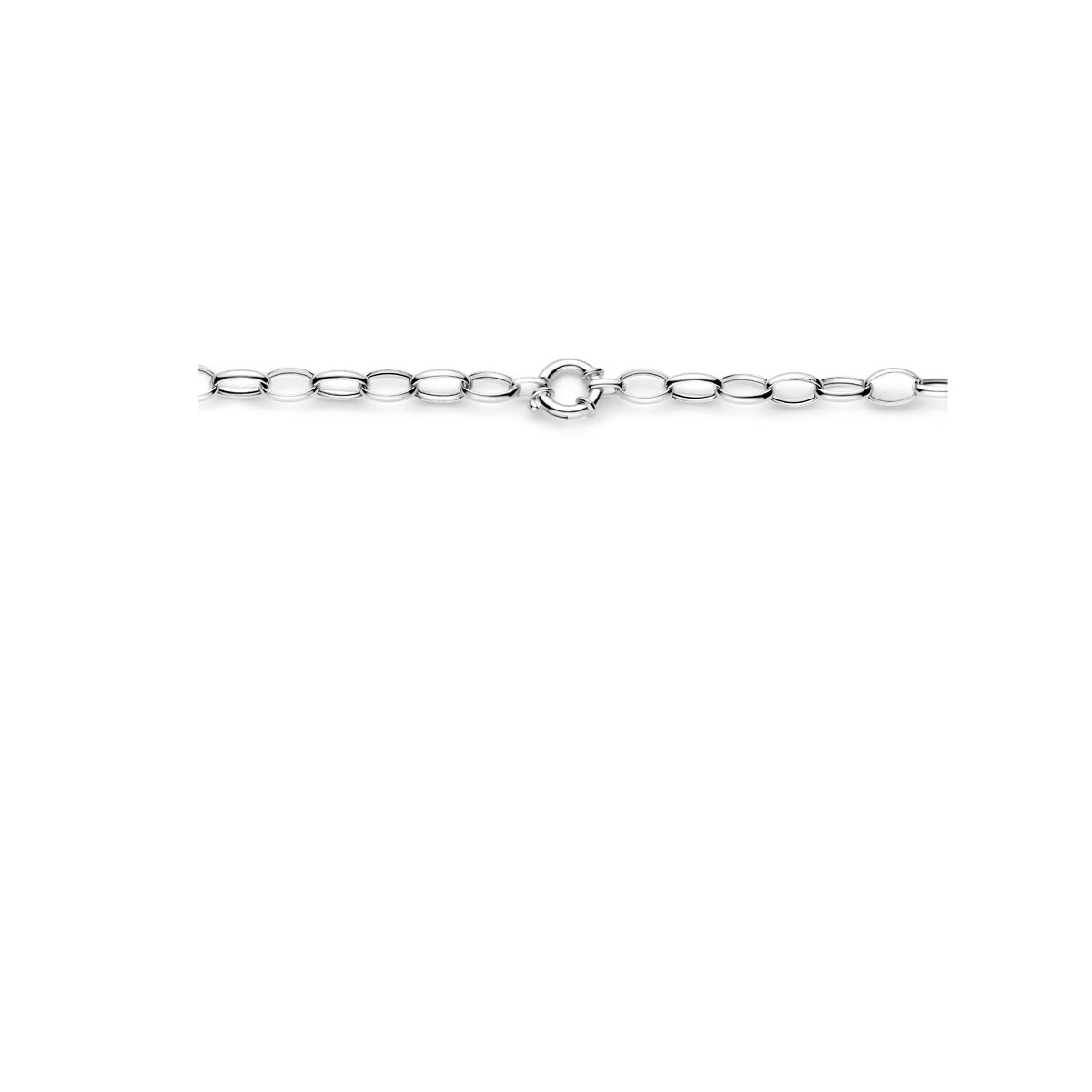 Halskette 8,3 mm 45 cm mit großem Federringverschluss, rhodiniert Silber