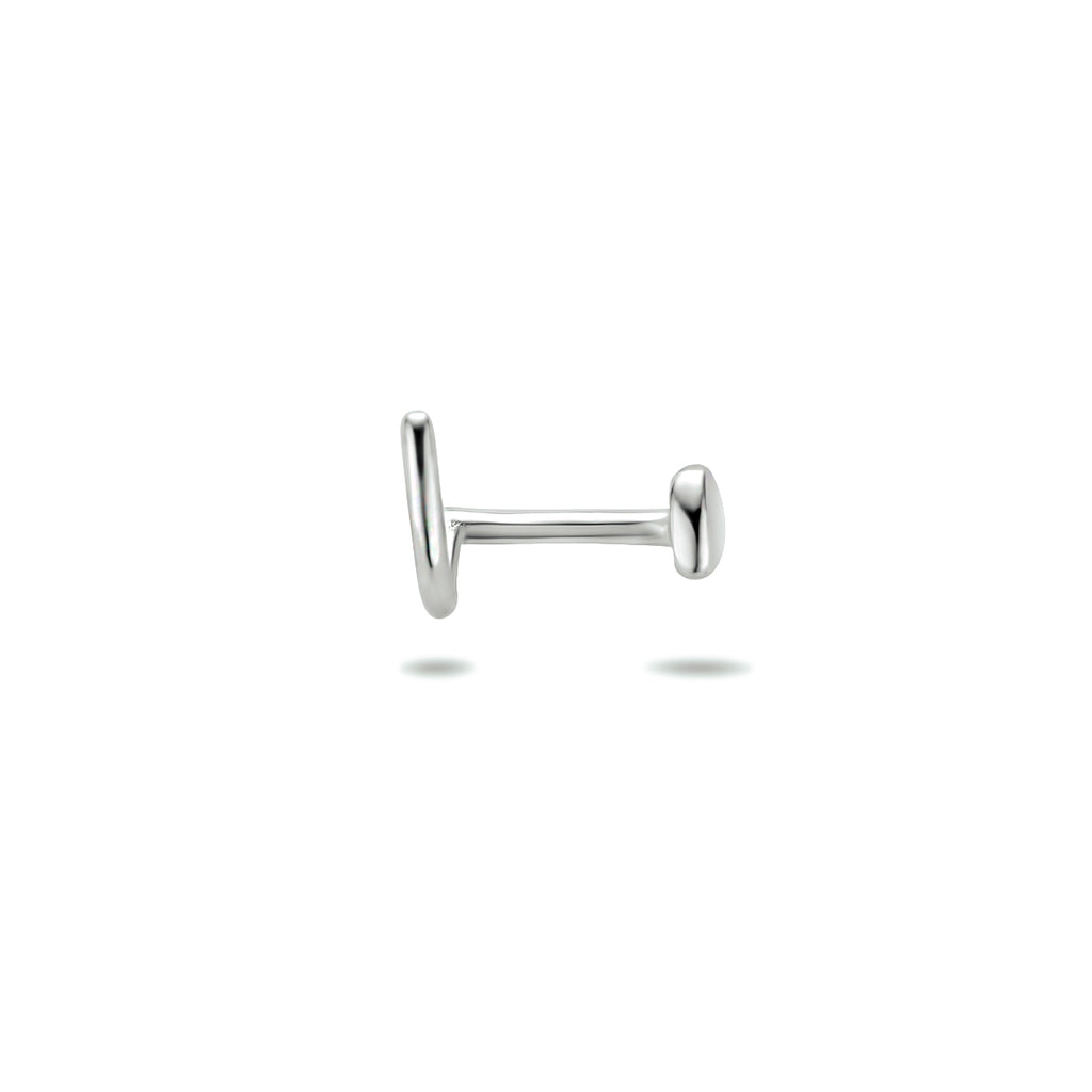 Curl-Nasenstecker Herz aus Silber rhodiniert