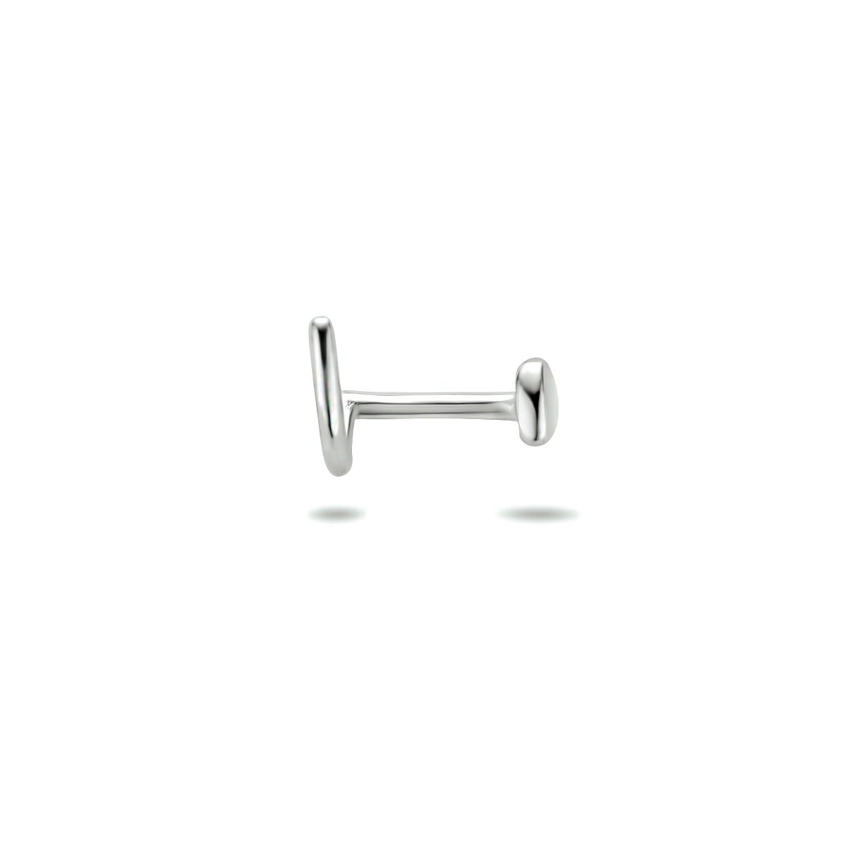 Curl-Nasenstecker Herz aus Silber rhodiniert