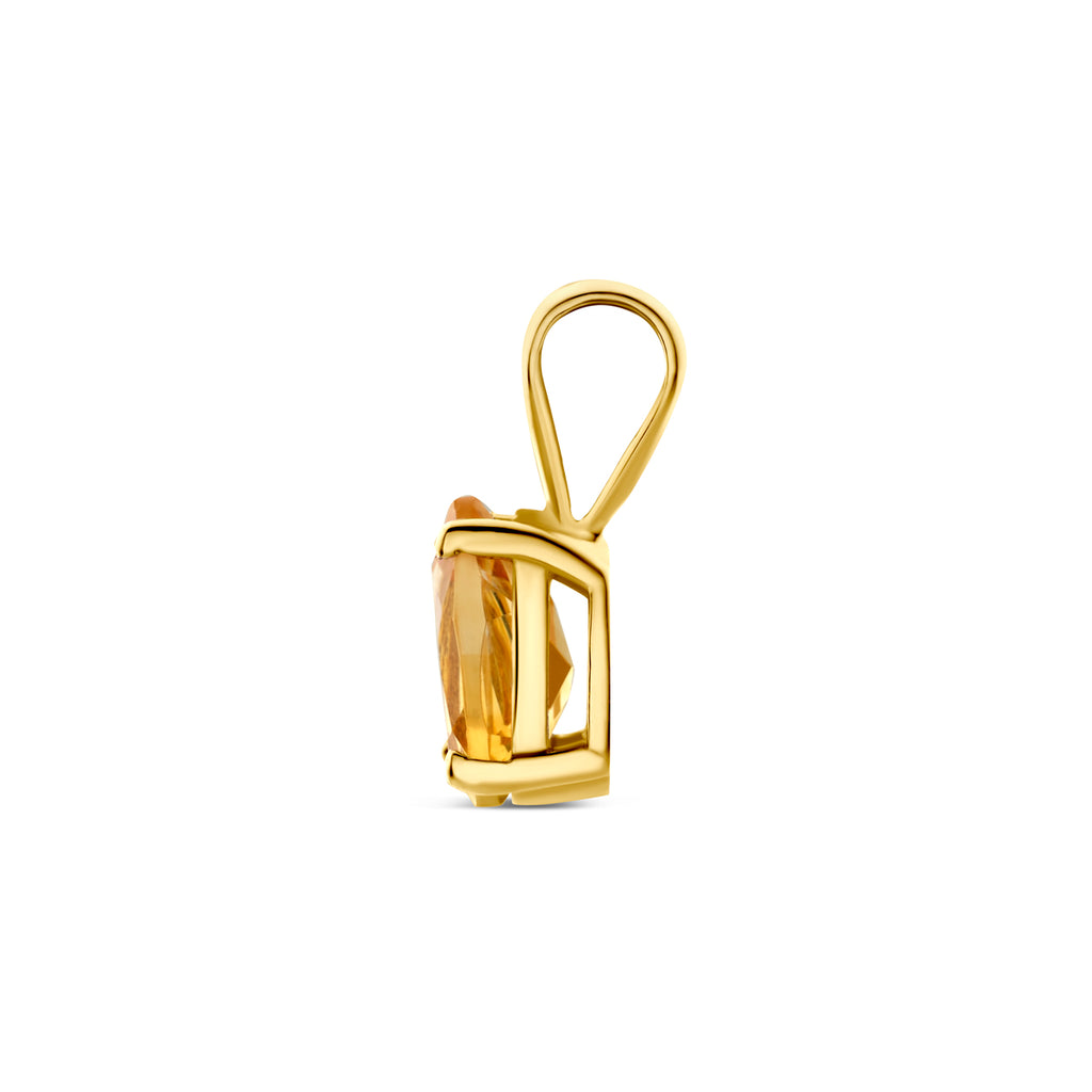 hanger citrien 10,5 mm 14K geelgoud - druppel/komma/pegel