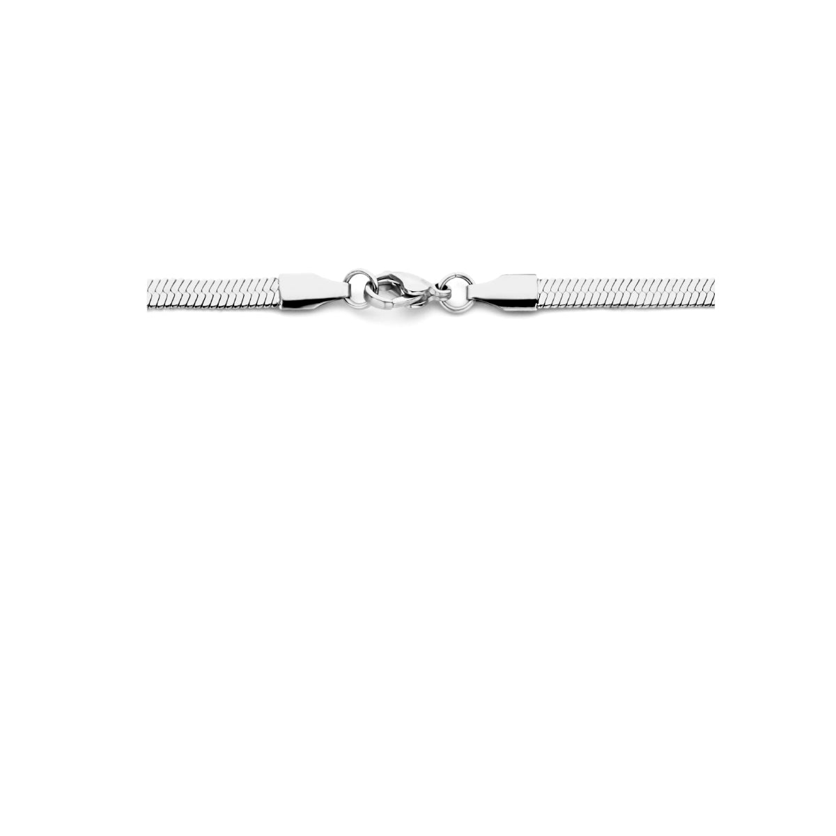 collier slang plat 4,2 mm 42 + 4 cm edelstaal