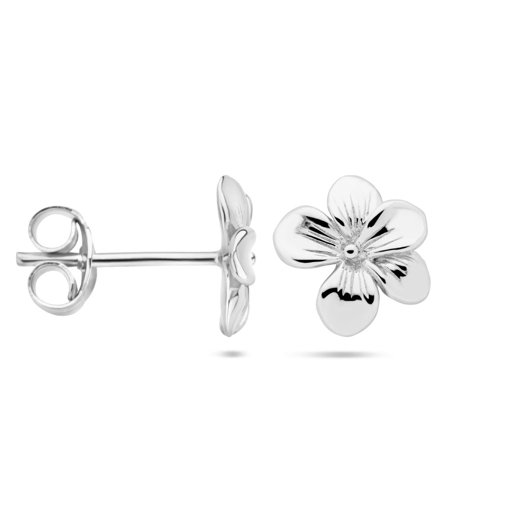Ohrstecker violett, Silber rhodiniert