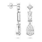 Ohrhänger Zirkonia 35 mm silber rhodiniert